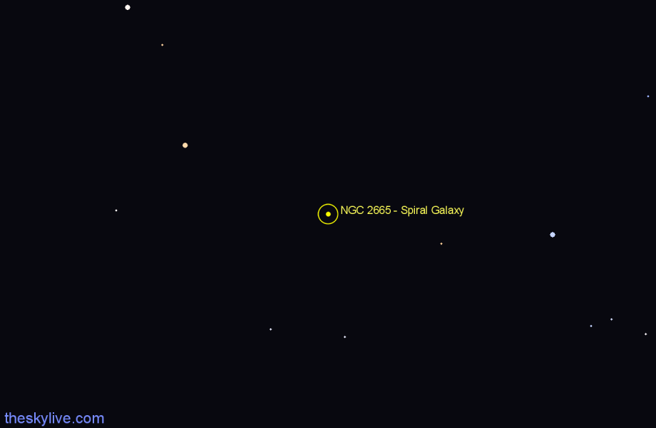 Finder chart NGC 2665 - Spiral Galaxy in Hydra star