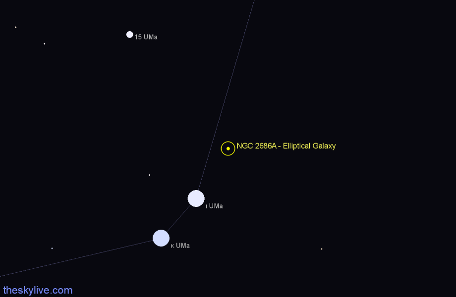 Finder chart NGC 2686A - Elliptical Galaxy in Ursa Major star