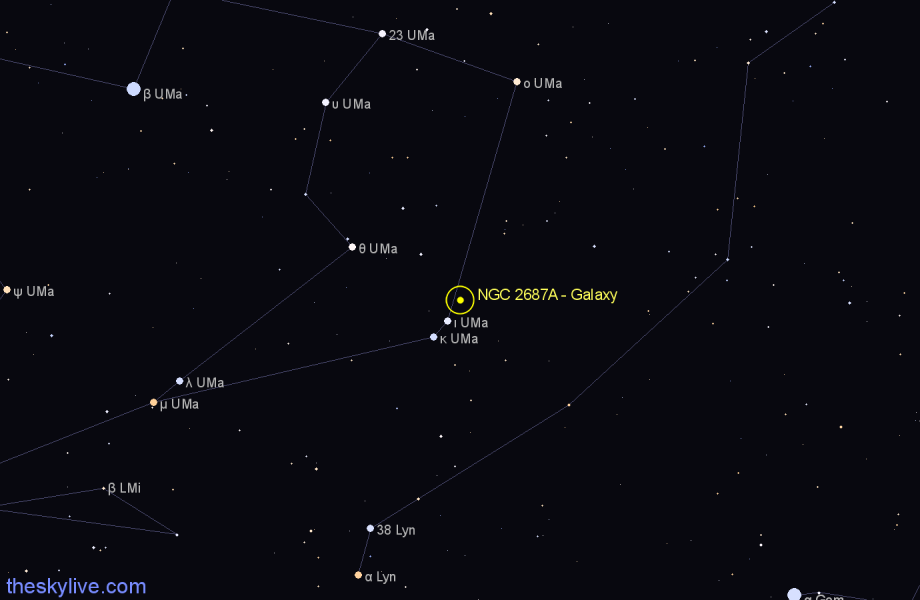 Finder chart NGC 2687A - Galaxy in Ursa Major star