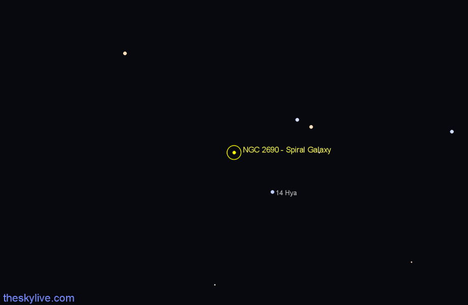 Finder chart NGC 2690 - Spiral Galaxy in Hydra star