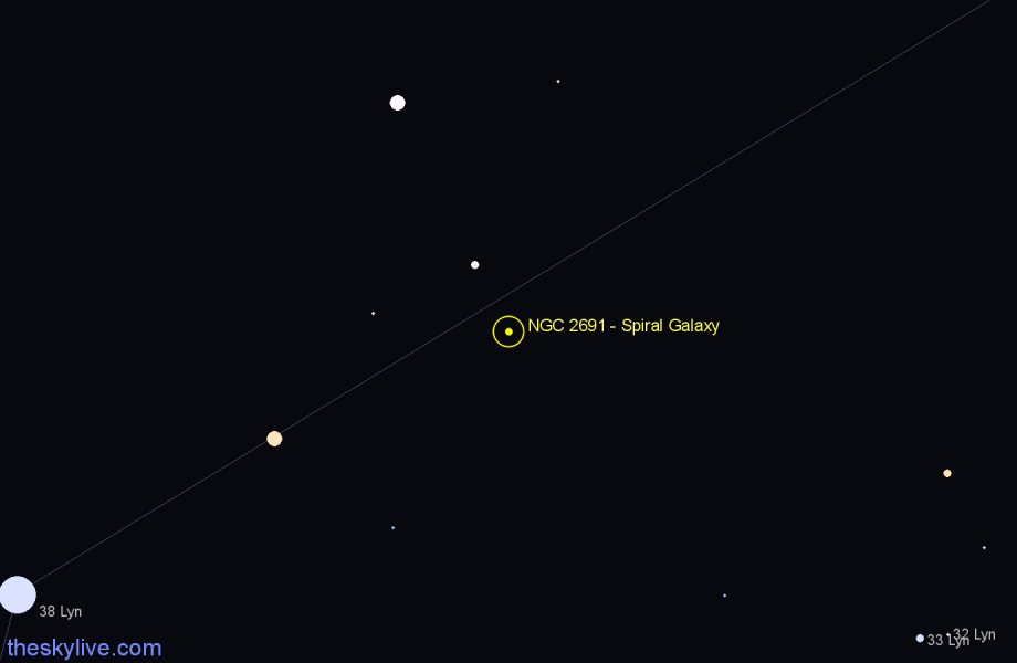 Finder chart NGC 2691 - Spiral Galaxy in Lynx star