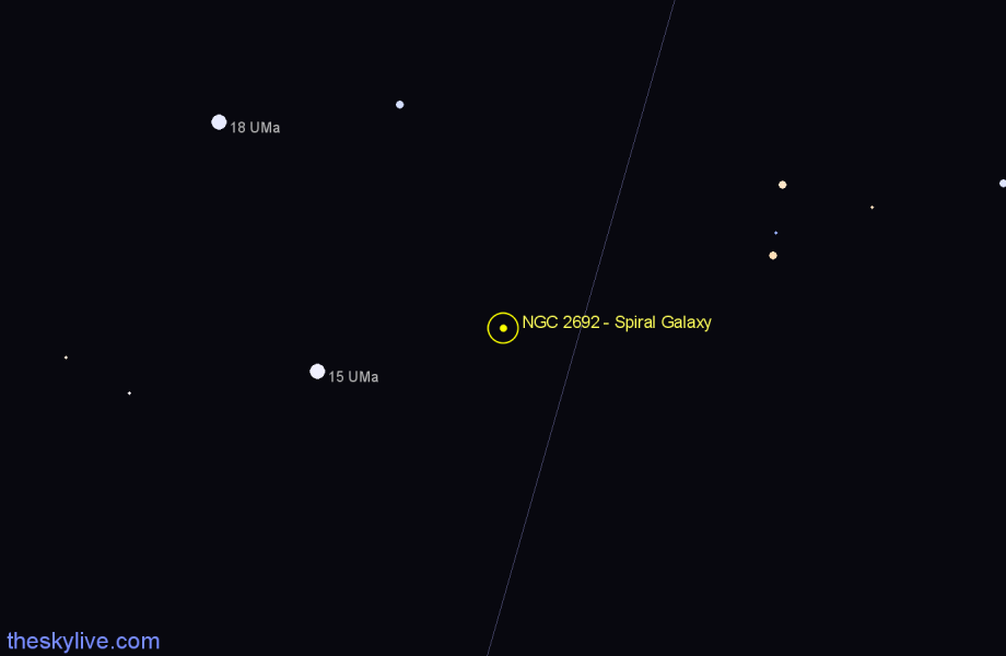 Finder chart NGC 2692 - Spiral Galaxy in Ursa Major star