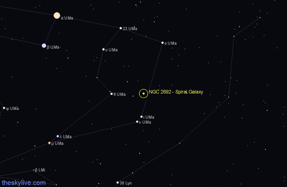 Finder chart NGC 2692 - Spiral Galaxy in Ursa Major star