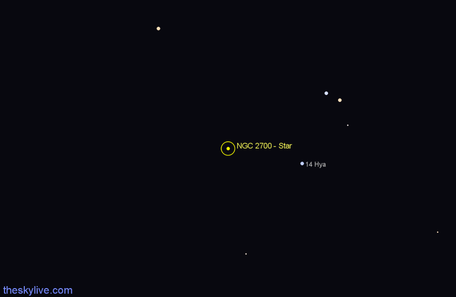 Finder chart NGC 2700 - Star in Hydra star