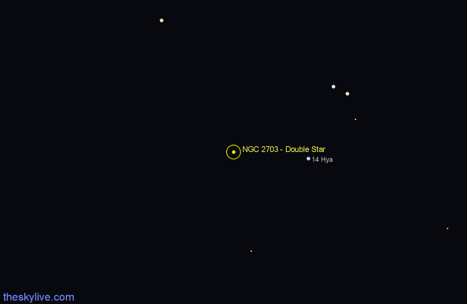 Finder chart NGC 2703 - Double Star in Hydra star