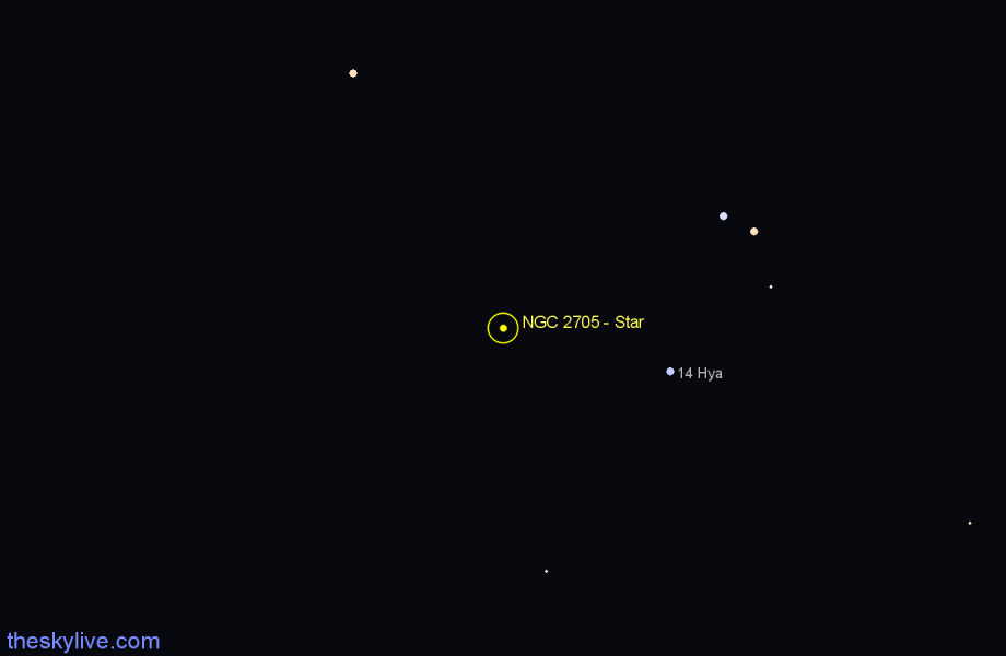 Finder chart NGC 2705 - Star in Hydra star