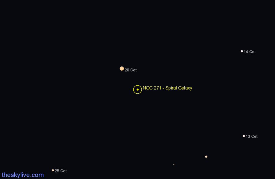 Finder chart NGC 271 - Spiral Galaxy in Cetus star