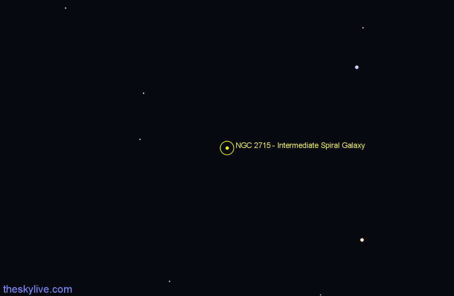 Finder chart NGC 2715 - Intermediate Spiral Galaxy in Camelopardalis star