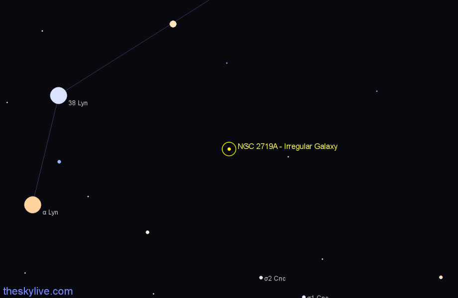 Finder chart NGC 2719A - Irregular Galaxy in Lynx star