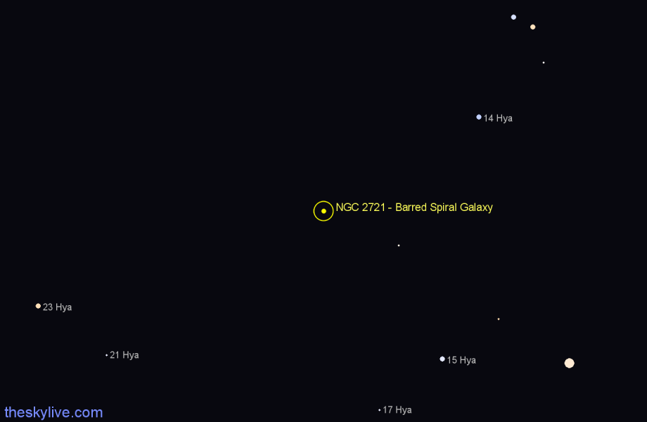 Finder chart NGC 2721 - Barred Spiral Galaxy in Hydra star