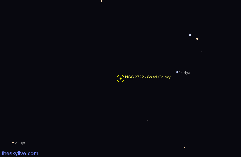 Finder chart NGC 2722 - Spiral Galaxy in Hydra star