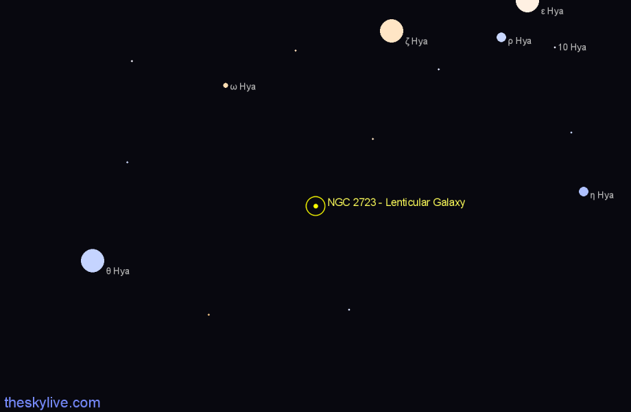 Finder chart NGC 2723 - Lenticular Galaxy in Hydra star