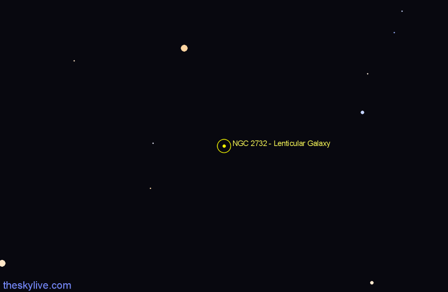 Finder chart NGC 2732 - Lenticular Galaxy in Camelopardalis star