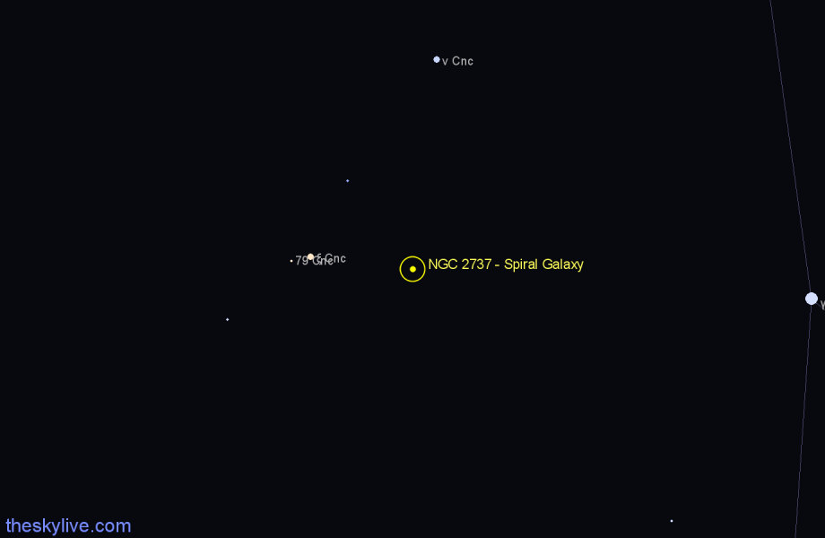 Finder chart NGC 2737 - Spiral Galaxy in Cancer star