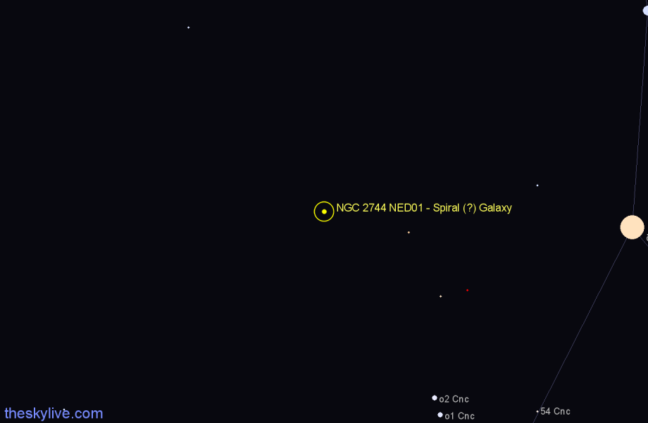 Finder chart NGC 2744 NED01 - Spiral (?) Galaxy in Cancer star