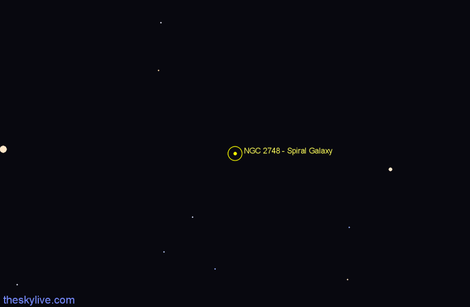 Finder chart NGC 2748 - Spiral Galaxy in Camelopardalis star