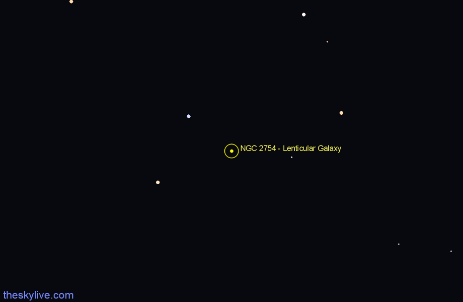 Finder chart NGC 2754 - Lenticular Galaxy in Hydra star