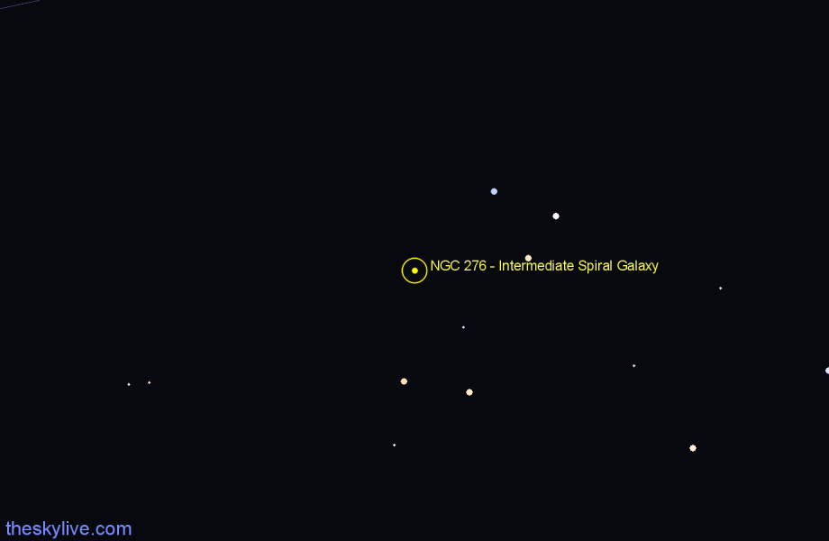Finder chart NGC 276 - Intermediate Spiral Galaxy in Cetus star