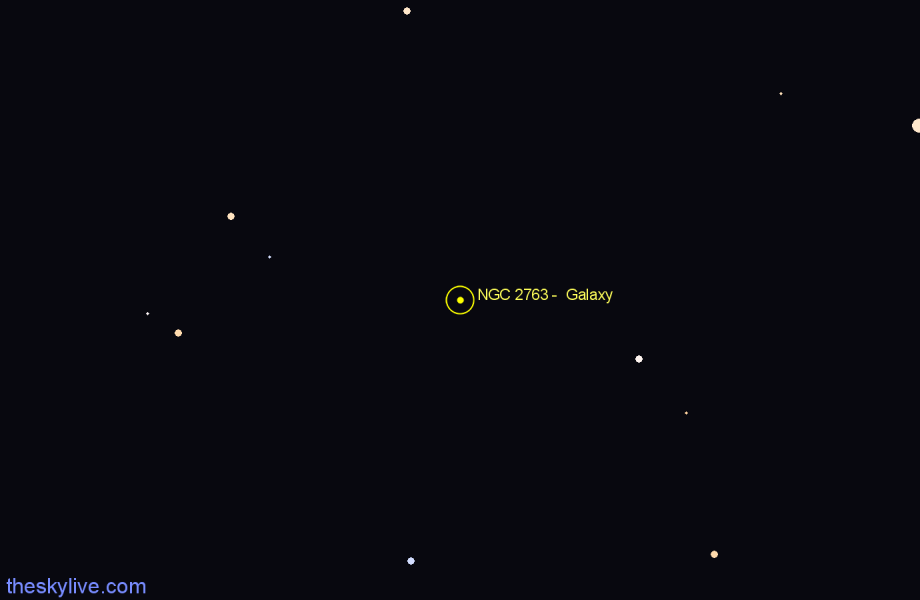 Finder chart NGC 2763 - Galaxy in Hydra star