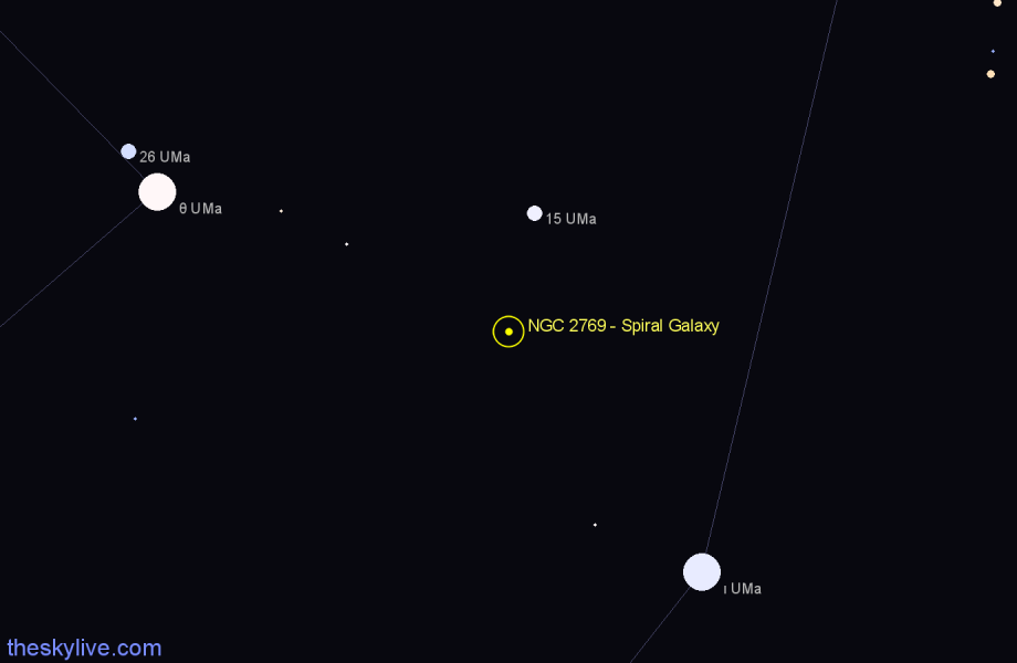 Finder chart NGC 2769 - Spiral Galaxy in Ursa Major star