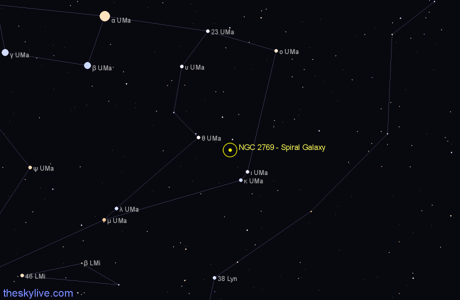 Finder chart NGC 2769 - Spiral Galaxy in Ursa Major star