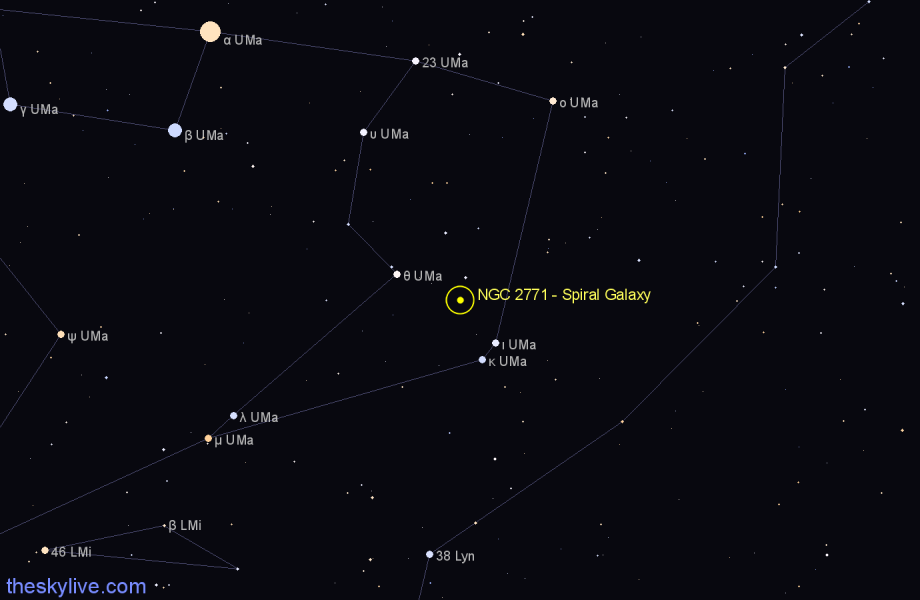 Finder chart NGC 2771 - Spiral Galaxy in Ursa Major star