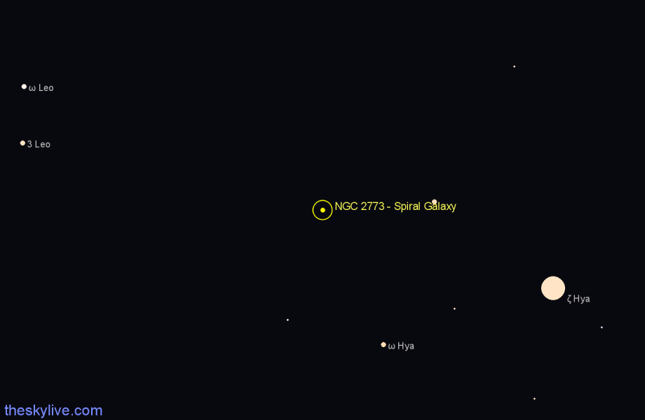 Finder chart NGC 2773 - Spiral Galaxy in Cancer star