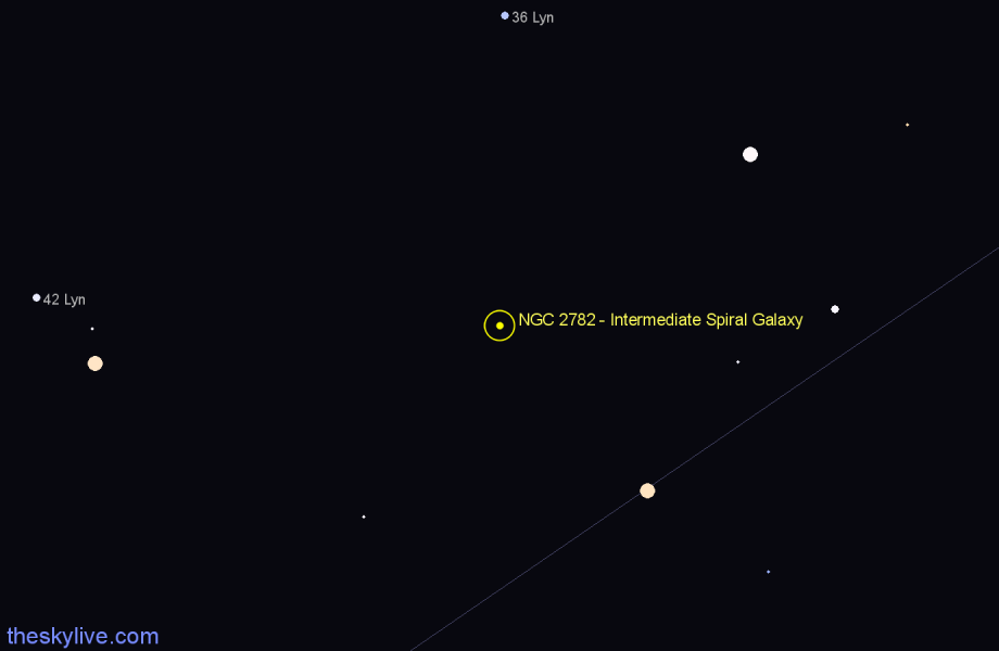 Finder chart NGC 2782 - Intermediate Spiral Galaxy in Lynx star