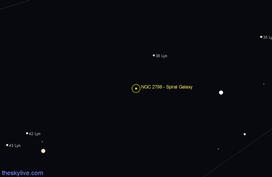 Finder chart NGC 2798 - Spiral Galaxy in Ursa Major star