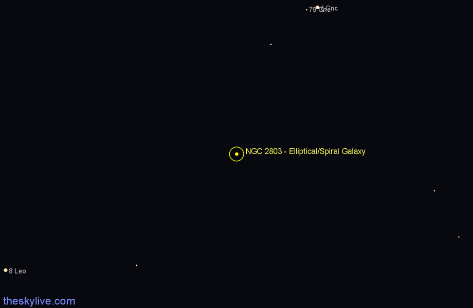 Finder chart NGC 2803 - Elliptical/Spiral Galaxy in Cancer star