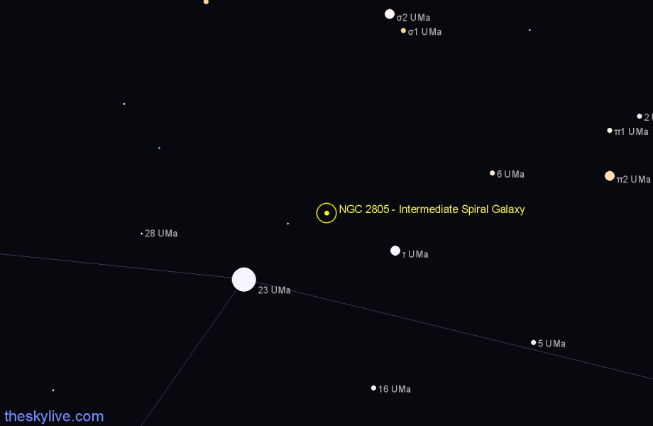 Finder chart NGC 2805 - Intermediate Spiral Galaxy in Ursa Major star