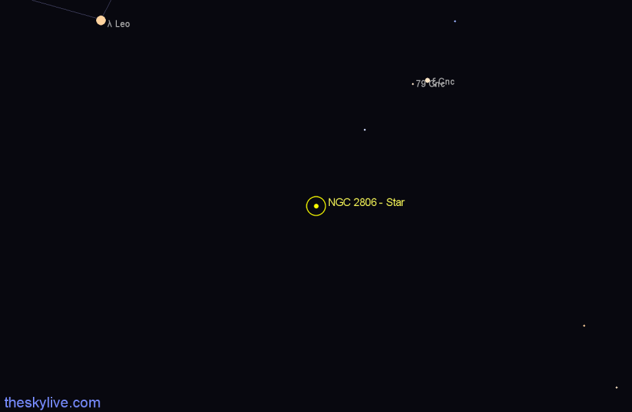 Finder chart NGC 2806 - Star in Cancer star