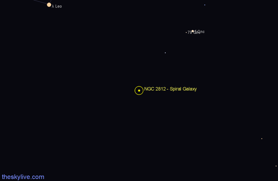 Finder chart NGC 2812 - Spiral Galaxy in Cancer star