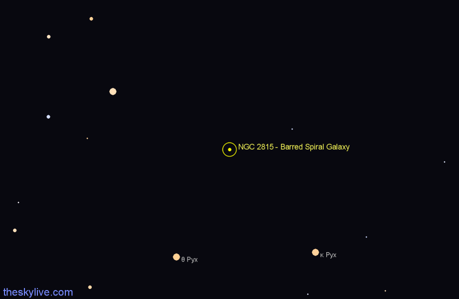 Finder chart NGC 2815 - Barred Spiral Galaxy in Hydra star