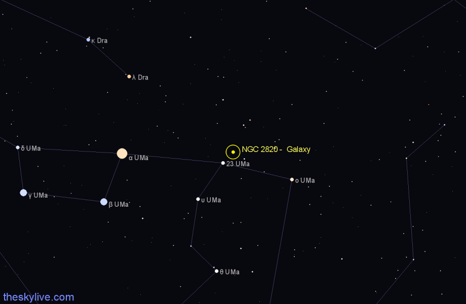 Finder chart NGC 2820 - Galaxy in Ursa Major star