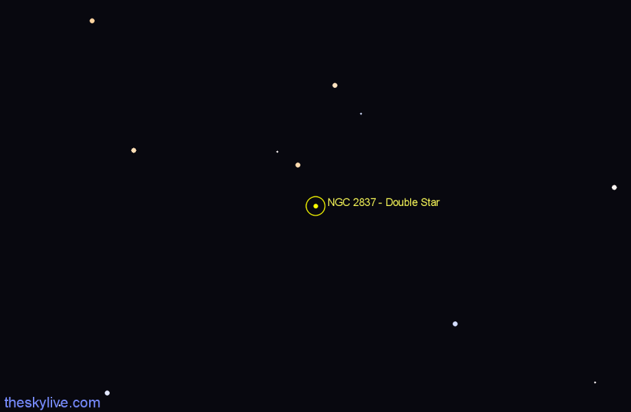 Finder chart NGC 2837 - Double Star in Hydra star