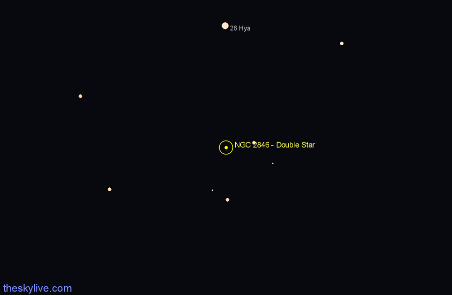 Finder chart NGC 2846 - Double Star in Hydra star