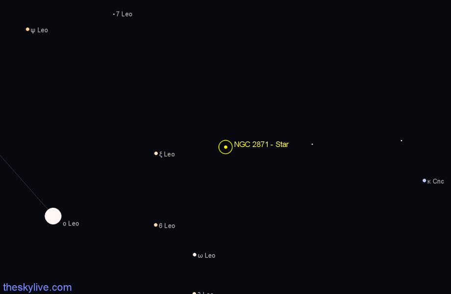 Finder chart NGC 2871 - Star in Leo star