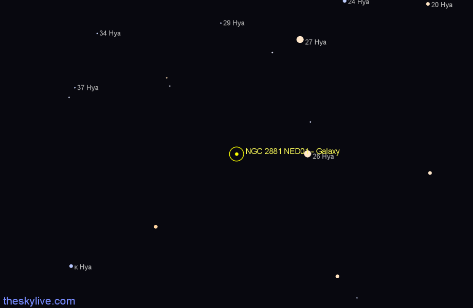 Finder chart NGC 2881 NED01 - Galaxy in Hydra star