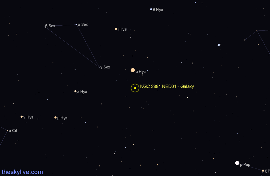Finder chart NGC 2881 NED01 - Galaxy in Hydra star