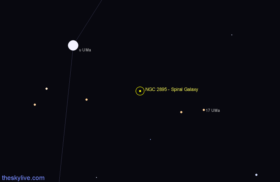 Finder chart NGC 2895 - Spiral Galaxy in Ursa Major star