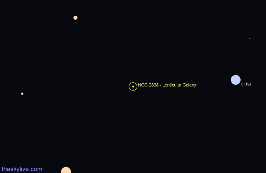 Finder chart NGC 2898 - Lenticular Galaxy in Hydra star