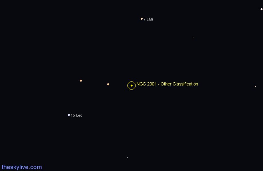 Finder chart NGC 2901 - Other Classification in Leo star