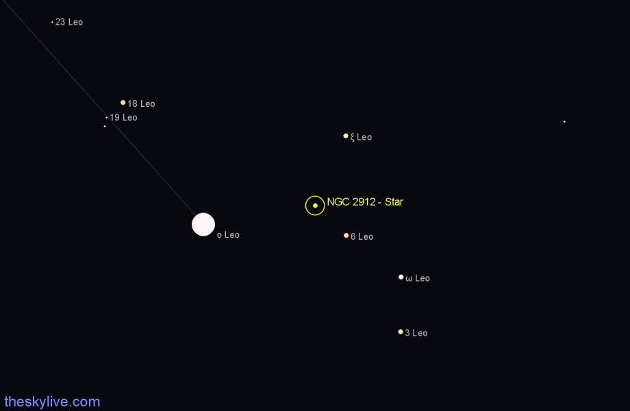 Finder chart NGC 2912 - Star in Leo star