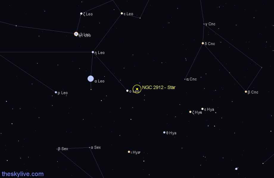 Finder chart NGC 2912 - Star in Leo star