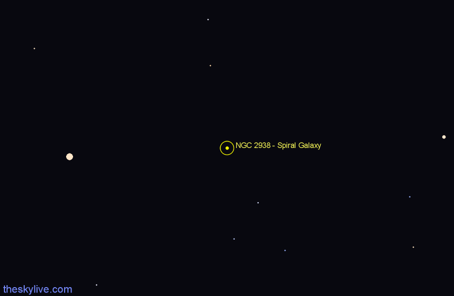 Finder chart NGC 2938 - Spiral Galaxy in Draco star