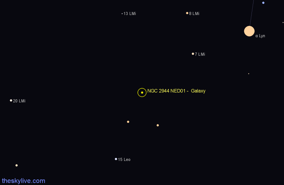 Finder chart NGC 2944 NED01 -  Galaxy in Leo star