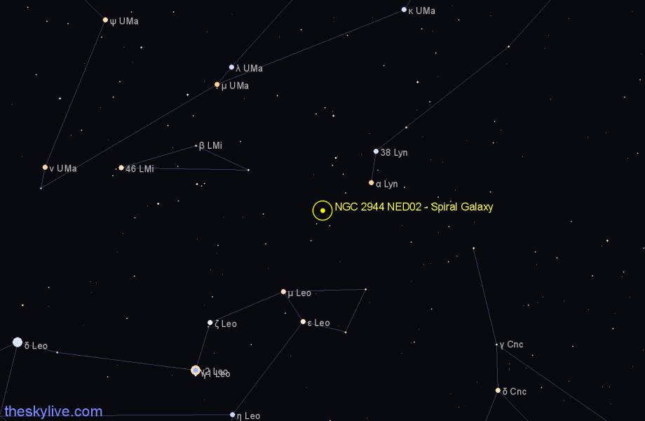 Finder chart NGC 2944 NED02 - Spiral Galaxy in Leo star