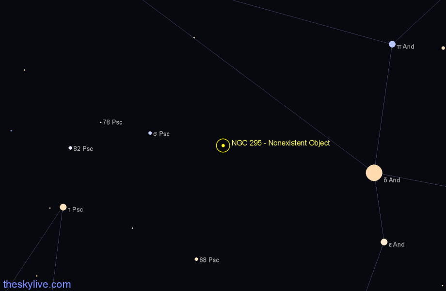 Finder chart NGC 295 - Nonexistent Object in Pisces star