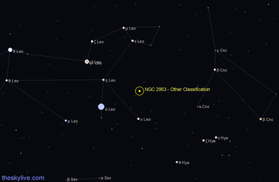 Finder chart NGC 2953 - Other Classification in Leo star